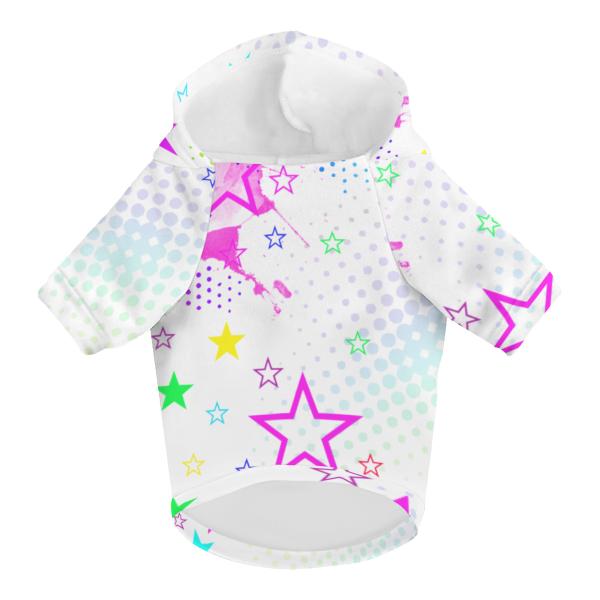 Hunde-Hoodie, Hundemotiv Leo – bunte Popart, gemütlich, waschbar, Polyster